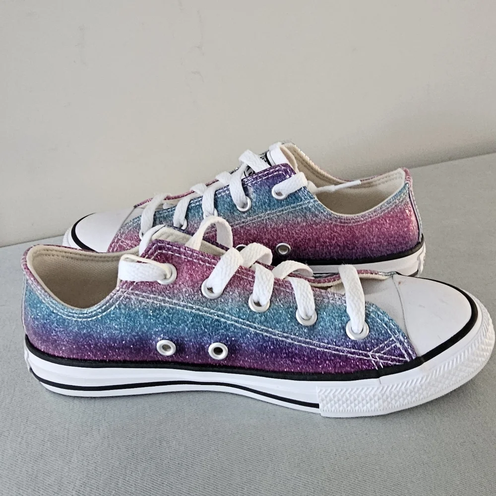 NWOB CONVERSE All Star Lo Glitter Drip Girls Sneakers, Shoes